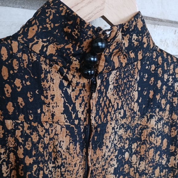 Baron Peters 100% silk dress longsleeve snakeskin size 14 vintage 80s nwt $340 - Picture 10 of 10